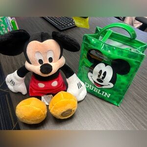 Mickey Mouse Plush Toy with Dublin Green Bag